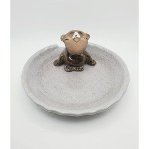 Artisan Pottery Monkey Trinket Dish Ceramic Animal Artist Signed Art Pottery